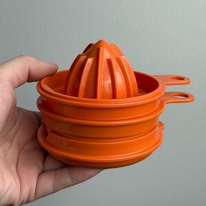 3PCS Vintage Orange Tupperware Citrus Juicer Reamer Zester Set